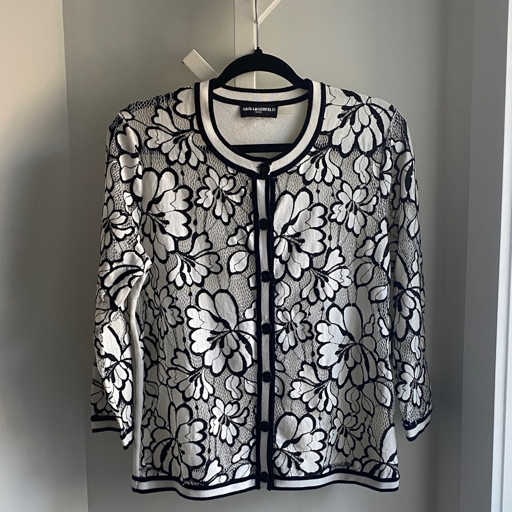 Karl Lagerfeld Monochrome Knit Top